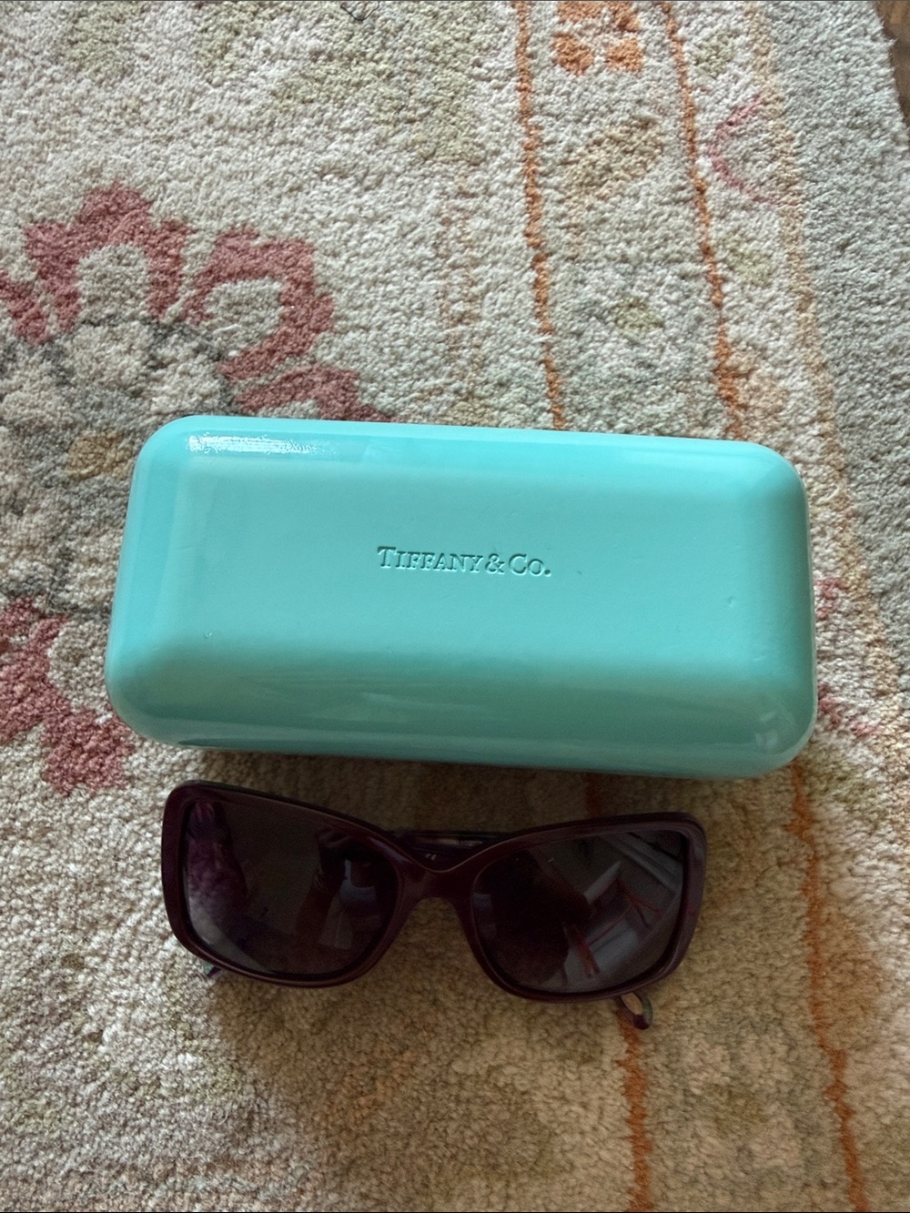 Tiffany & Co. Stylish Women's Sunglasses with Teal Hard Case